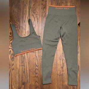 Outdoor Voices Olive Green Activewear Set